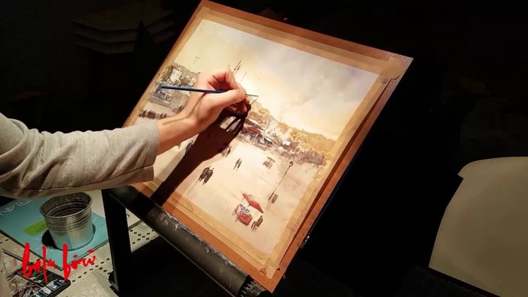 How to Paint Sunset - Sunset at the Square, Istanbul Watercolor Painting Demo (Long Version)