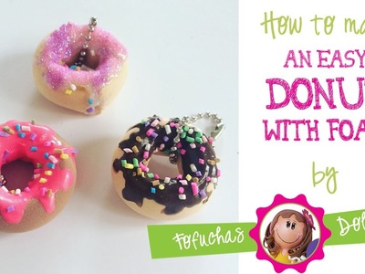 Make an easy mini donut craft charm with a foam sheet - Kawaii Cute