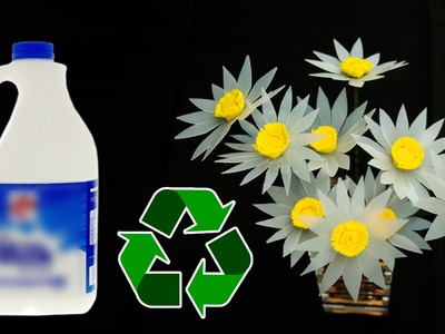 Recycled Crafts - DAISY flowers from waste plastic Cans