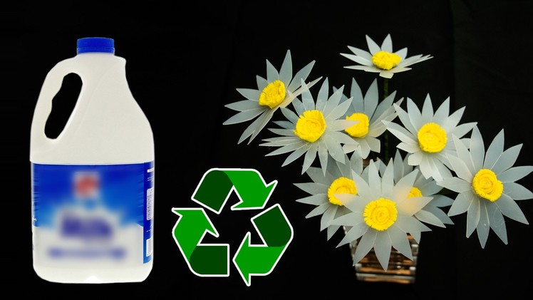 Recycled Crafts - DAISY flowers from waste plastic Cans