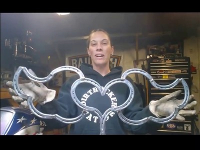 Welding Project-How to weld a horseshoe heart with wings with BarbieTheWelder Metal sculpture