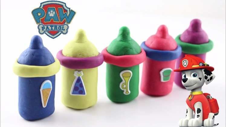 Best Learning Colors Video for Children with Paw Patrol Super Pups Diy Play Doh Milk Bottles