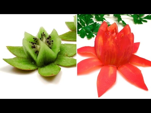 Creative ideas: How to Make Tomato & Kiwi Lotus Flowers (HD)