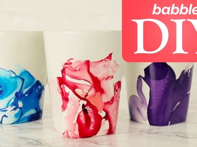 DIY Nail Polish Marbling Mugs | Babble