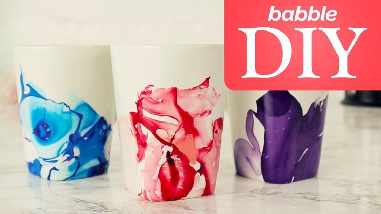 DIY Nail Polish Marbling Mugs | Babble