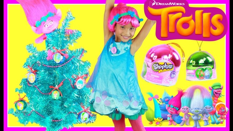 Dreamworks Trolls Christmas Tree Surprise Toys Costume Dress Up MakeOver  Poppy In Real Life IRL