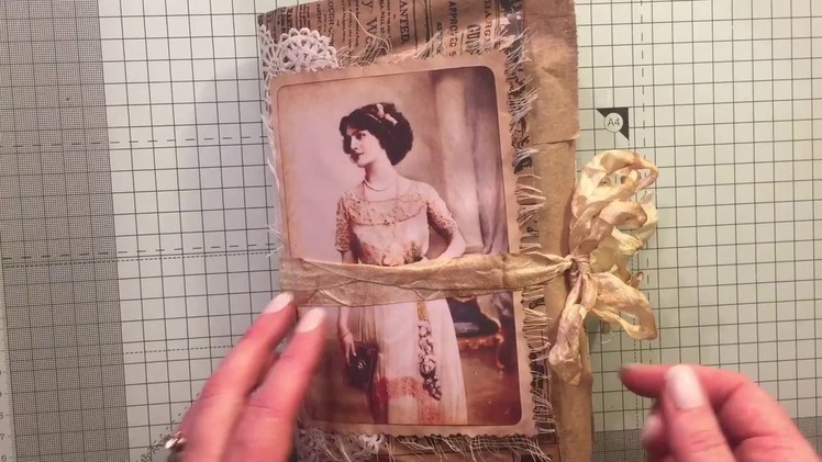 DT for A Tattered Dream on Etsy  vintage paper bag cover journal