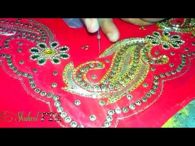 Hand embroidery bead work tutorial aari.tambour