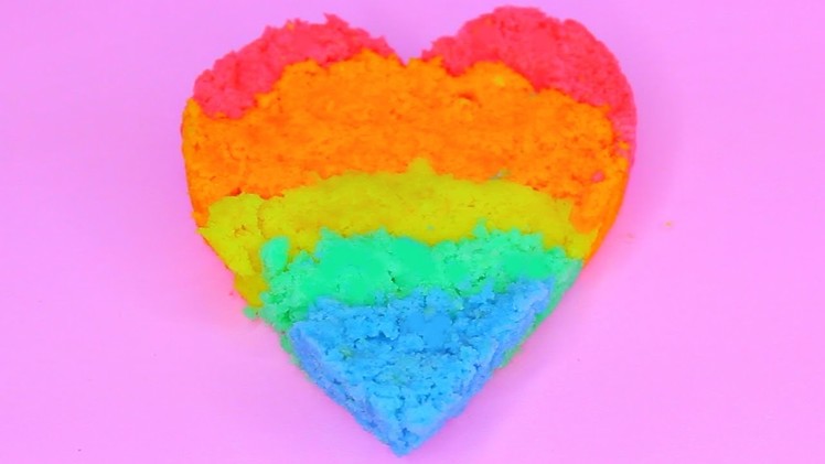 Heart Shaped Rainbow Crumble Cake