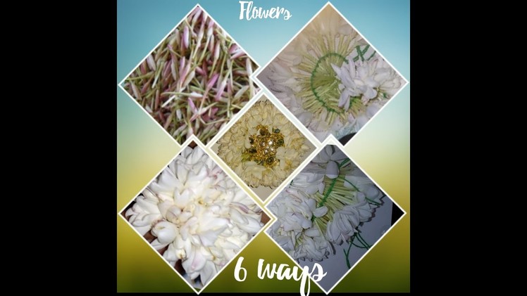 How to - 6 Ways to make flower Arragements. Garland.Veni Pelli Poola Jada