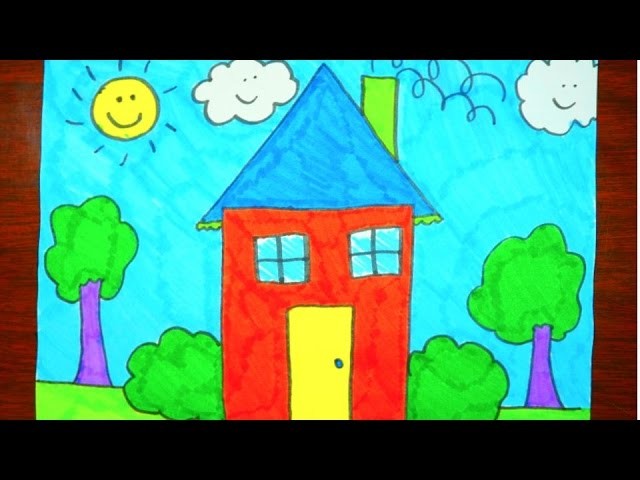 How To Draw A House | Kids Coloring Video
