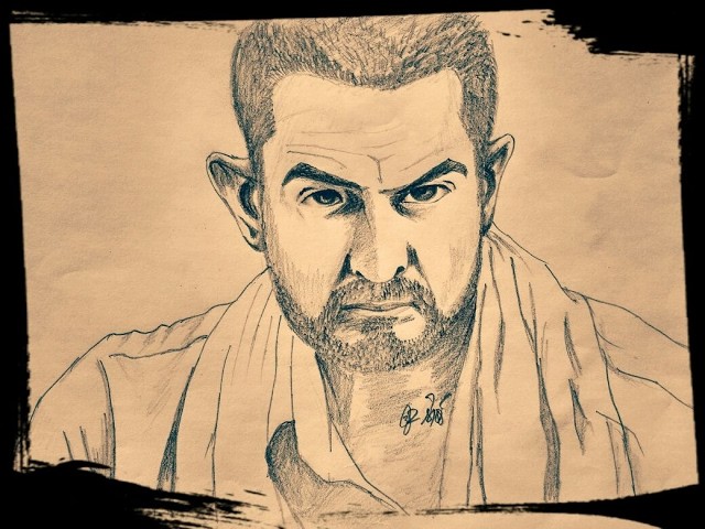 How to draw Aamir Khan - Dangal