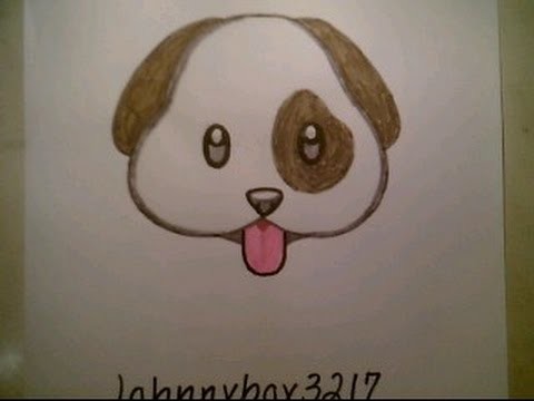 How To Draw Emoji Dog Faces For Kids Cat Beginners Easy Cute Dog Man Ears Eyes