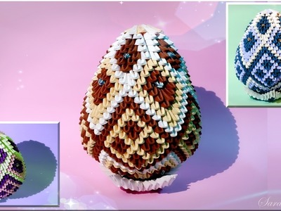 How to make 3d origami Easter egg 3