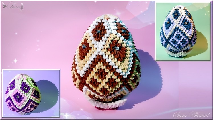 How to make 3d origami Easter egg 3