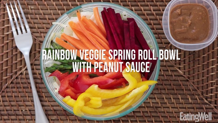 How to Make a Rainbow Veggie Spring Roll Bowl With Peanut Sauce