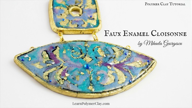 How to make Faux Enamel Cloisonne using polymer clay, foils and mica powders