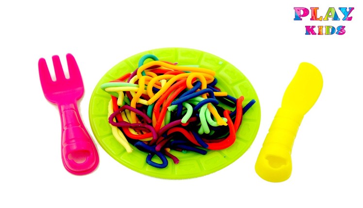 How to make Play-Doh spaghetti with fun factory | DIY Rainbow pasta | Learn rainbow colors Play-Doh