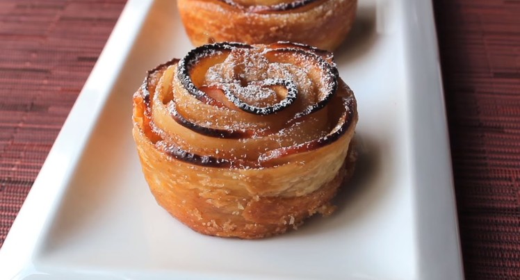 How to make puff pastry apple roses