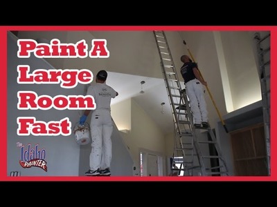 HOW TO PAINT A LARGE ROOM FAST.  DIY Painting a large room in 1 day. Paint a room in 1 hour.