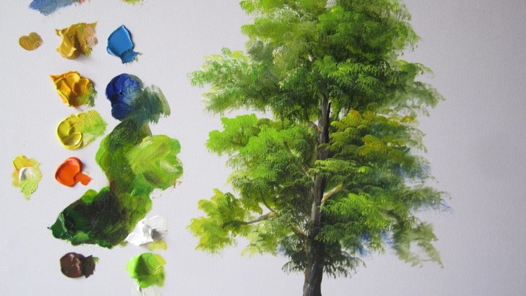 How to paint a tree in Acrylics lesson 3