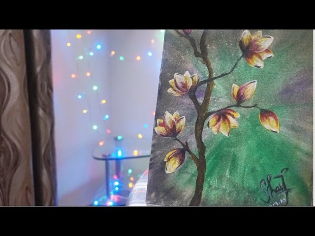 How to paint Flowers | Magnolia Blossoms | Acrylic Paint