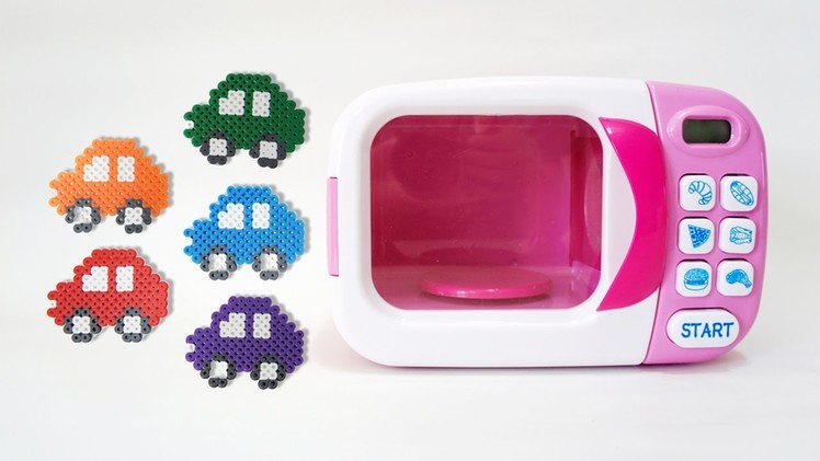 Learn Colors With Perler Beads Magic Microwave Oven Play Set Cars
