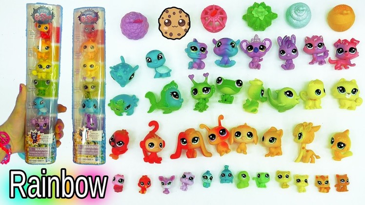 LPS Rainbow Glitter Animal Haul with Colorful Babies and Surprise Littlest Pet Shop