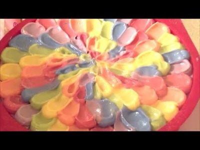 Making and Cutting Rainbow Soap Cake ~ Cold Process Soap