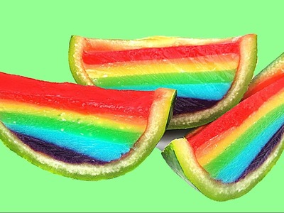 Mega Rainbow Jelly Jello Watermelon Candy! Creative Dessert DIY