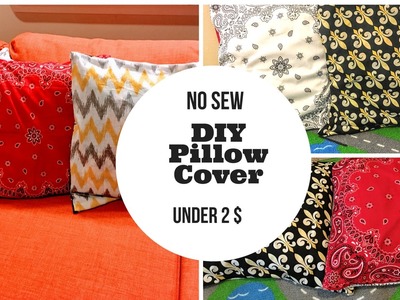 No sew DIY Pillow cover under 2$ l Home decor DIY Pillows