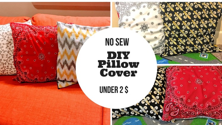 No sew DIY Pillow cover under 2$ l Home decor DIY Pillows