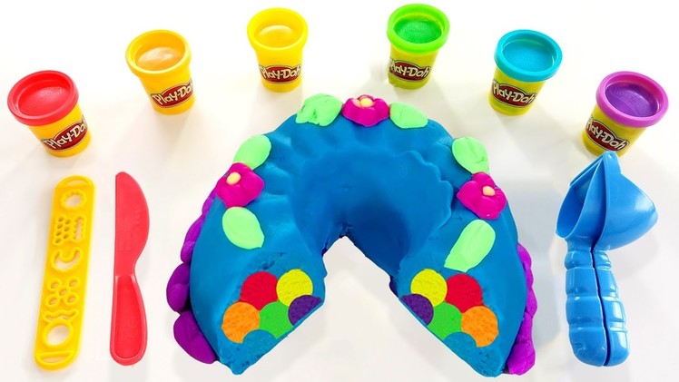 PLAY DOH CAKE How to Make Play Doh Surprise Birthday Rainbow Cake