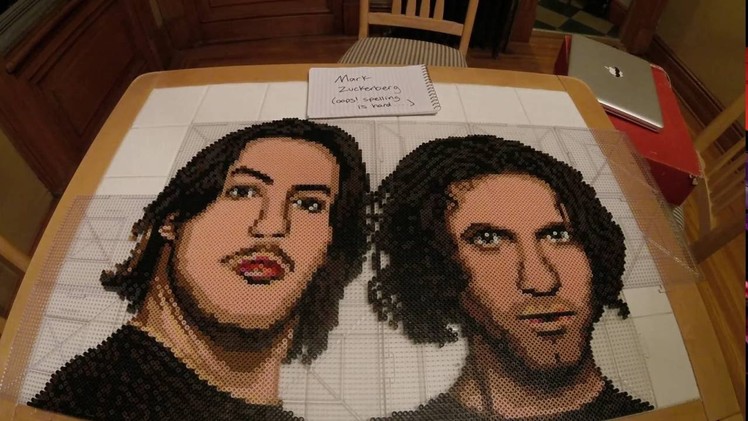 Portrait of the Game Grumps made with 8,000-9,000 perler beads