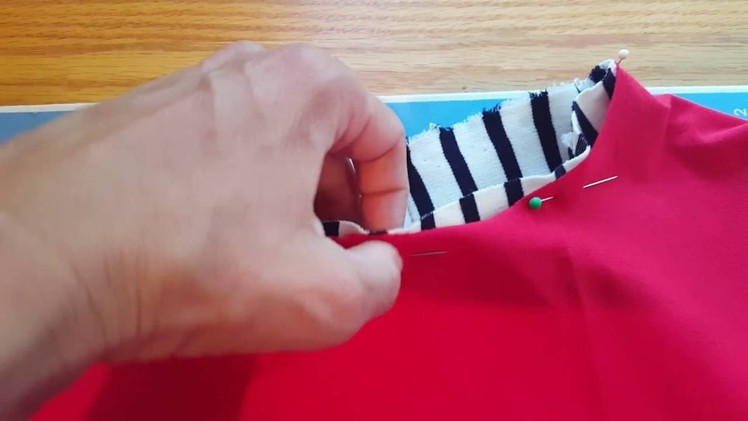 Sewing a neck band to a tee or tee shirt dress