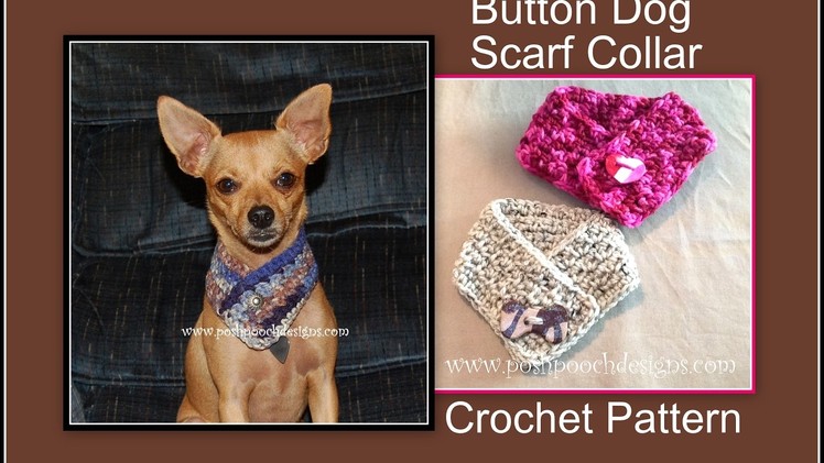 Button Dog Scarf Collar Crochet Pattern
