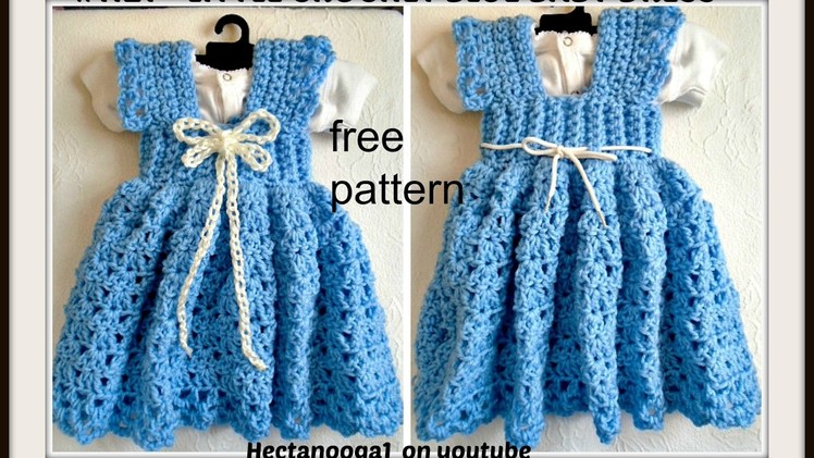 Crochet a Sundress or Jumper, 3 to 6 months, Free pattern #1122yt, crochet baby dress