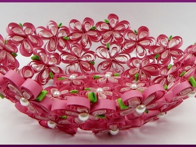 DIY 3D Quilling | Papier Blumenschale basteln | How to make a Paper flower bowl | decoration