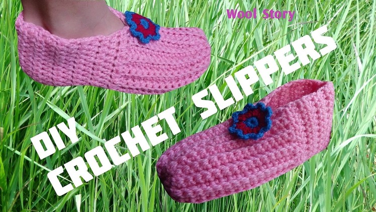 DIY Crochet Simple Adult Slippers
