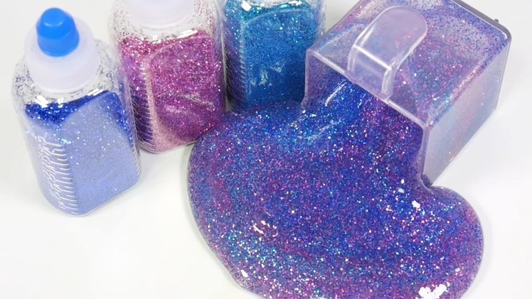 DIY How To Make 'Colors Glitter Galaxy Clay Slime' Real Strawberry Rain Drop Jelly Gummy Pudding