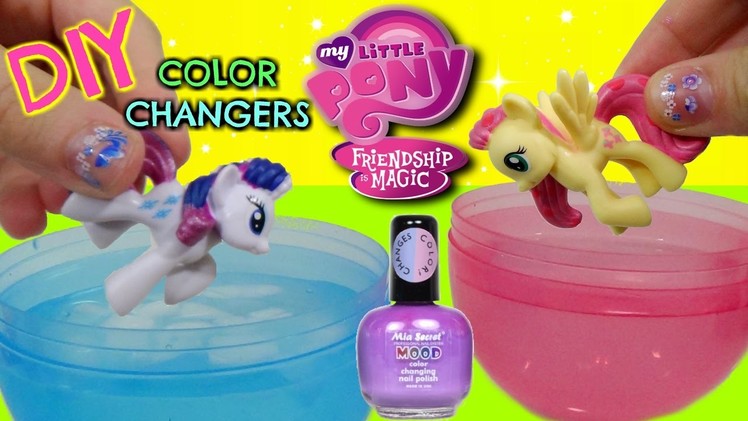 DIY MY LITTLE PONY Color Changing MAKEOVER Mood NAIL POLISH Toys with Fluttershy and Rarity