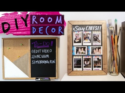 DIY ORGANIZATIONAL ROOM DECOR (Cork board, Chalkboard, Polaroid Display)