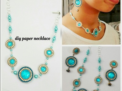 DIY Paper Base Necklace||Made out of paper|Handmade paper necklace