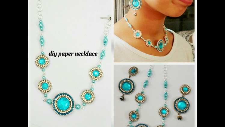 DIY Paper Base Necklace||Made out of paper|Handmade paper necklace