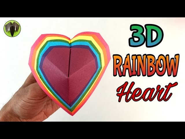 Easy 3D RAINBOW Heart -(Valentine's Day) - Origami Tutorial by Paper Folds #692