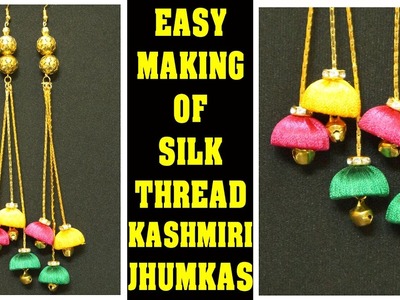 Easy Making of Silk Thread Kashmiri Jhumkas | Silk Thread Jewelry | Giveaway Week