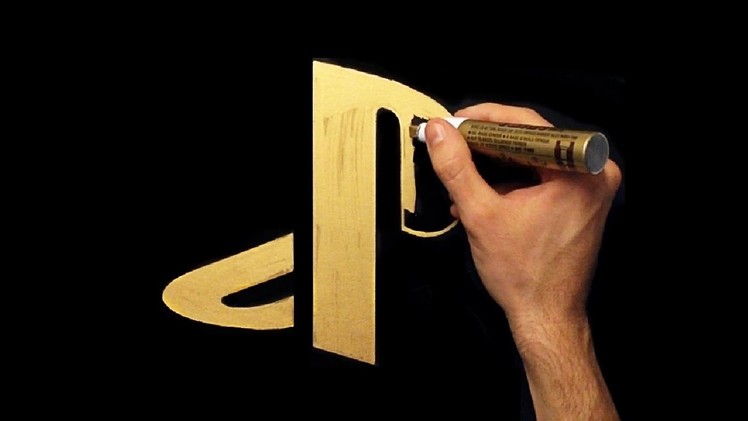 How To Draw Gold PlayStation Logo