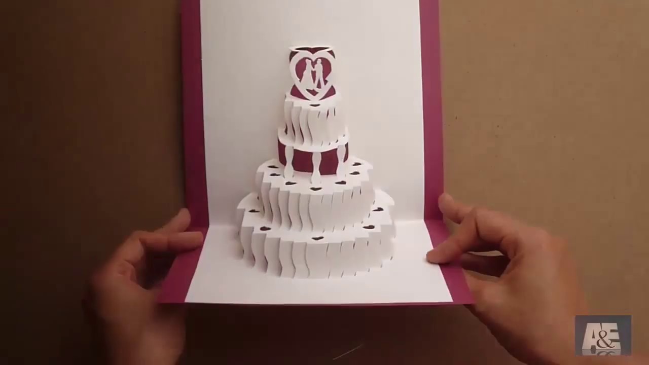 How to make a Amazing Wedding Cake Pop Up Card Tutorial - Free In Pop Up Wedding Card Template Free