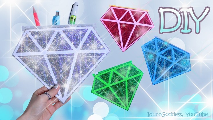 How To Make A Diamond Pencil Case – DIY Gemstones Pencil Cases Out Of Tape, Paper and Glitter
