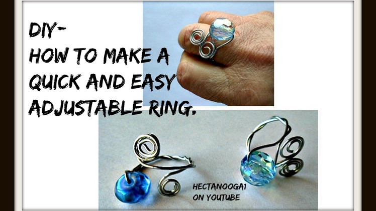 How to make a quick easy adjustable wire ring, jewelry making, beaded ring